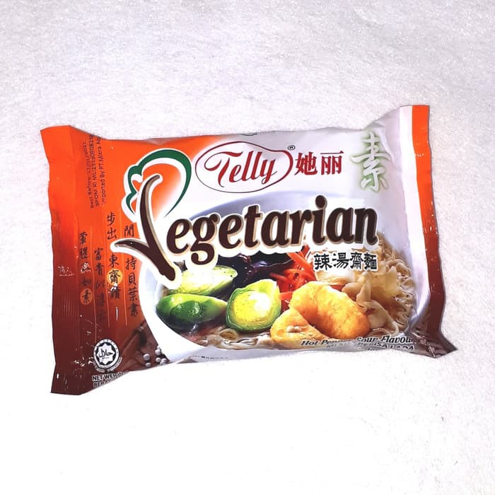 [HALAL] Telly Vegetarian Hot Pepper Soup Flavor 80gr Mi Sup Perisa Lada Mie Vege