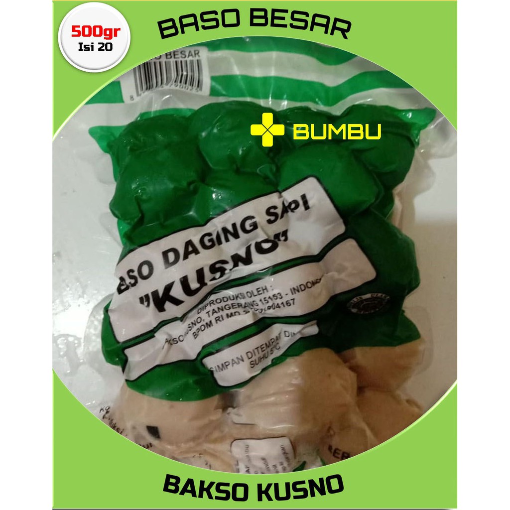 

Bakso daging sapi kusno Baso BESAR 500gr isi 20