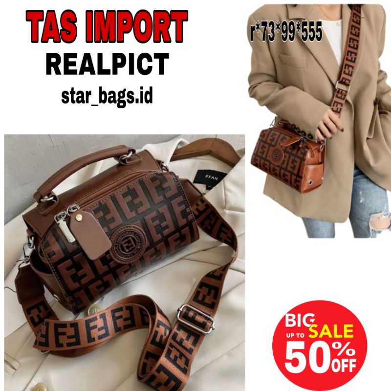 Tas Selempang Wanita import Terbaru - Tas wanita Fendi Tali Lebar - Tas selempang wanita Import - Ta