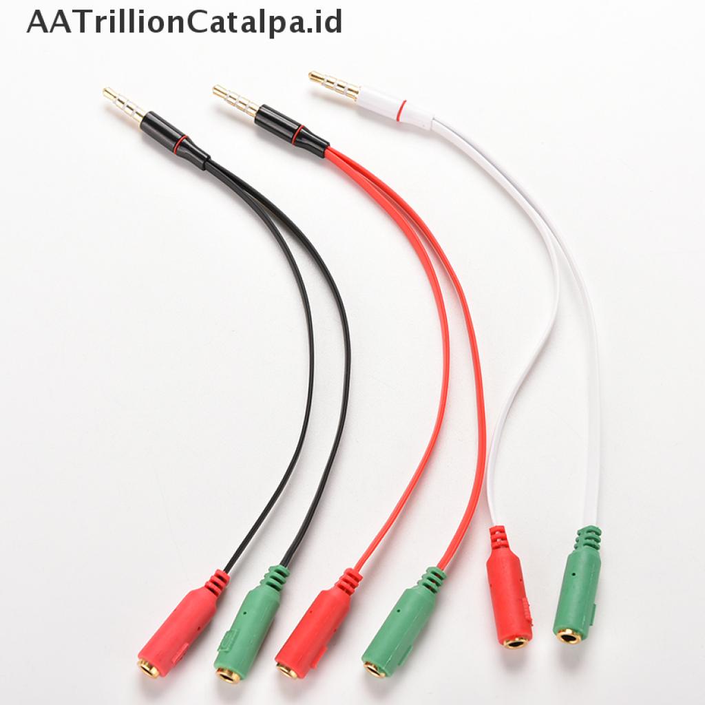 (AATrillionCatalpa) Adapter Splitter Kabel Audio AUX 1x3.5mm male Ke 2 Female Untuk Earphone / Headphone