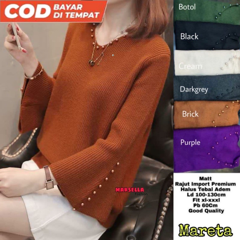 Tunic Rajut import wanita kombinasi mutiara terbaru. Tunik korean style cantik mareta marsella