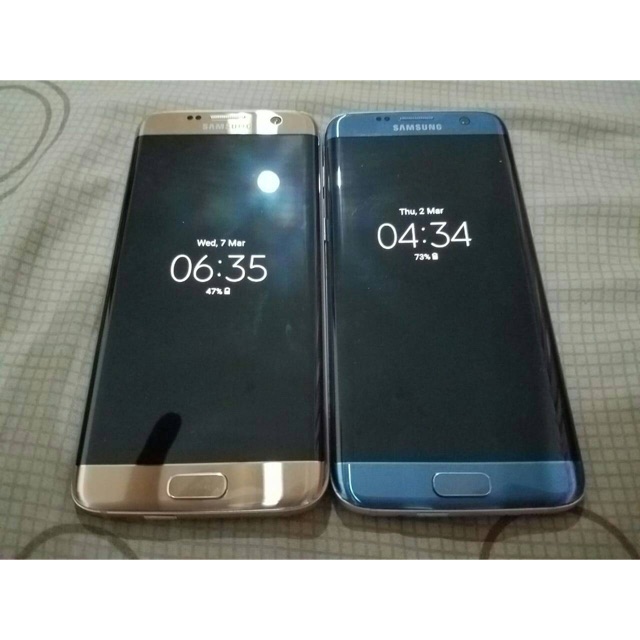 Samsung S7 edge dual sim mulus lengkap normal mnus shadow dkit aja Ori fast char