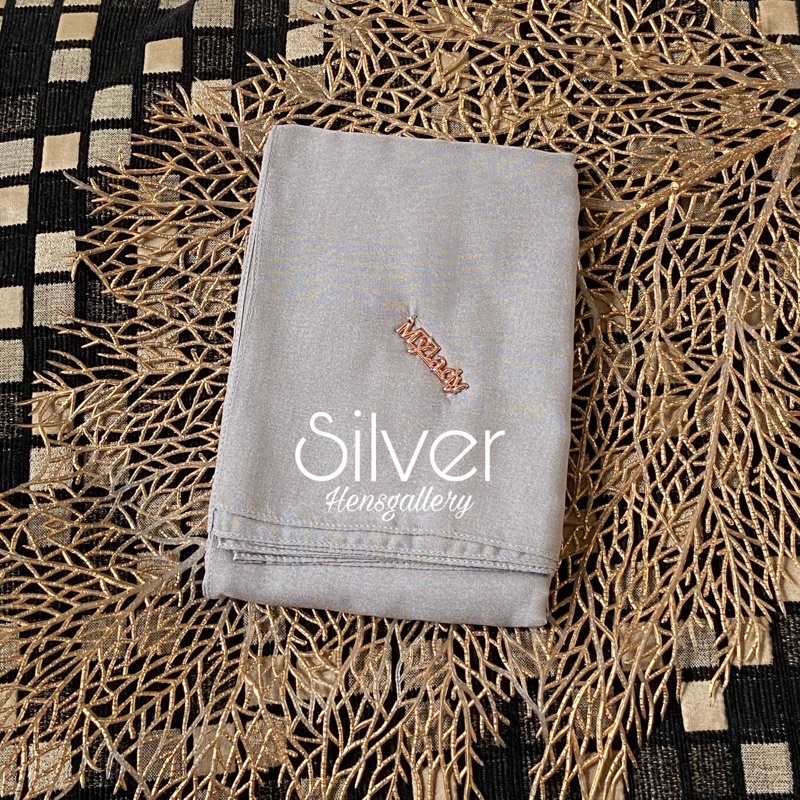 Part 1 Mylady Hijab Plain Voal Ultrafine by Myladyhijab dark mustard silver broken white optic white-SILVER