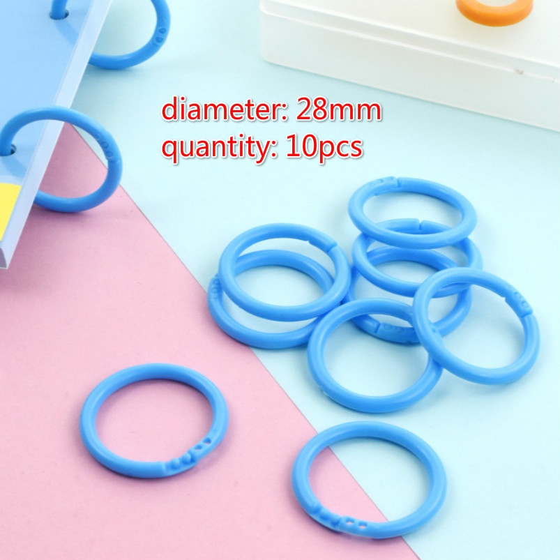 HOOPS 10pcs / Lot Ring Plastik 28mm Untuk Membuat Kartu / Loose Leaf / Album Diy