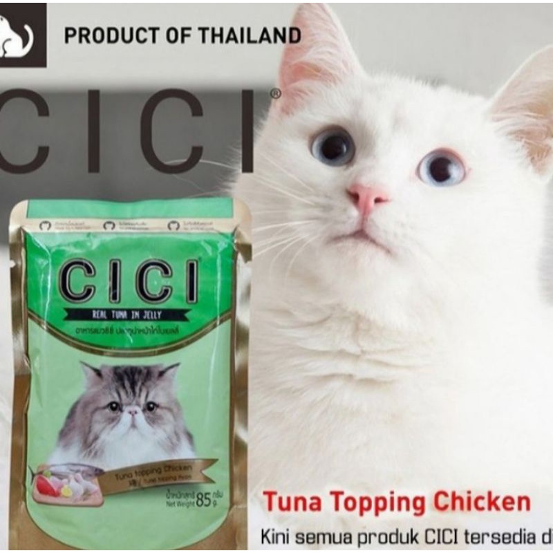 CICI SACHEAT 85gr TUNA TOOPING CHICKEN