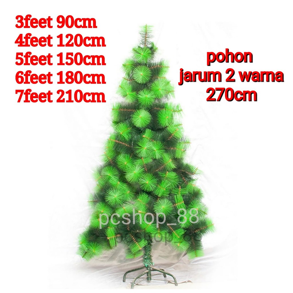 Pohon Natal Jarum Polos 2,7 meter/9 fit 9C 270 CM 9 feet Tinggi Lebat 2,7M Murah
