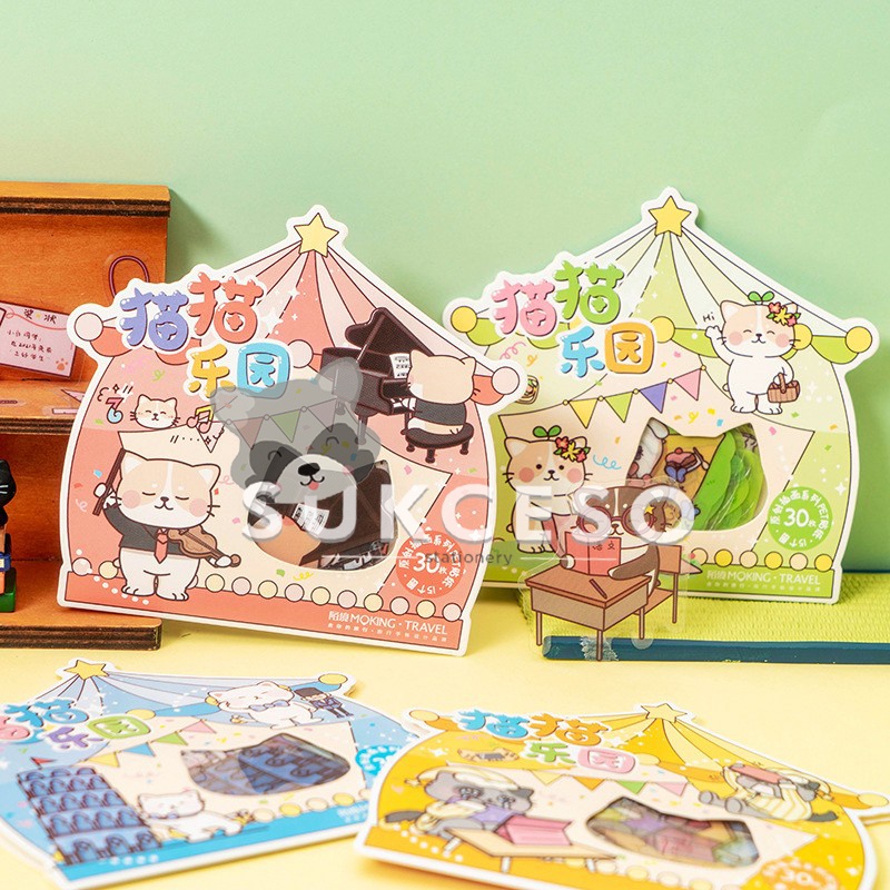 

Cat Paradise Flake Stickers/Sticker Unik Lucu Murah