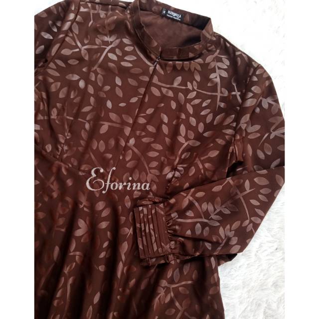 Gamis Wolvis Emboss motif daun Kelor / Katuk Exclusive Umbrella 3m Busui