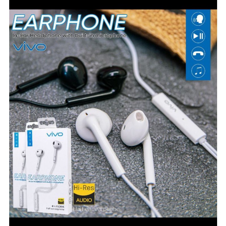 Handsfree Earphone Vivo Copotan Original HD Sound Extra Bass + Packing