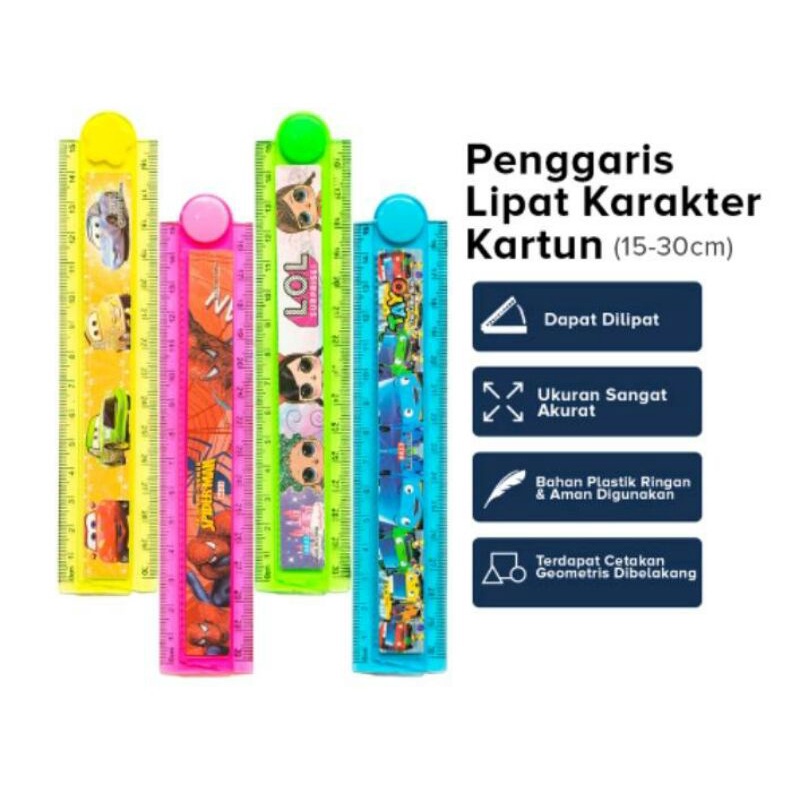 

penggaris 30cm Lipat 15cm mistar Karakter