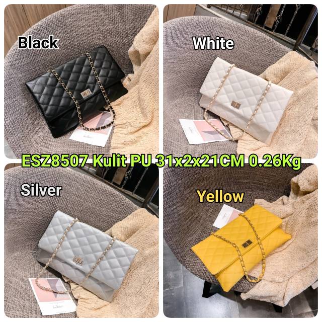 ESZ8507 Tas Batam Import Selempang Wanita Motif Bantal Flap TALI rantai Model Tipis