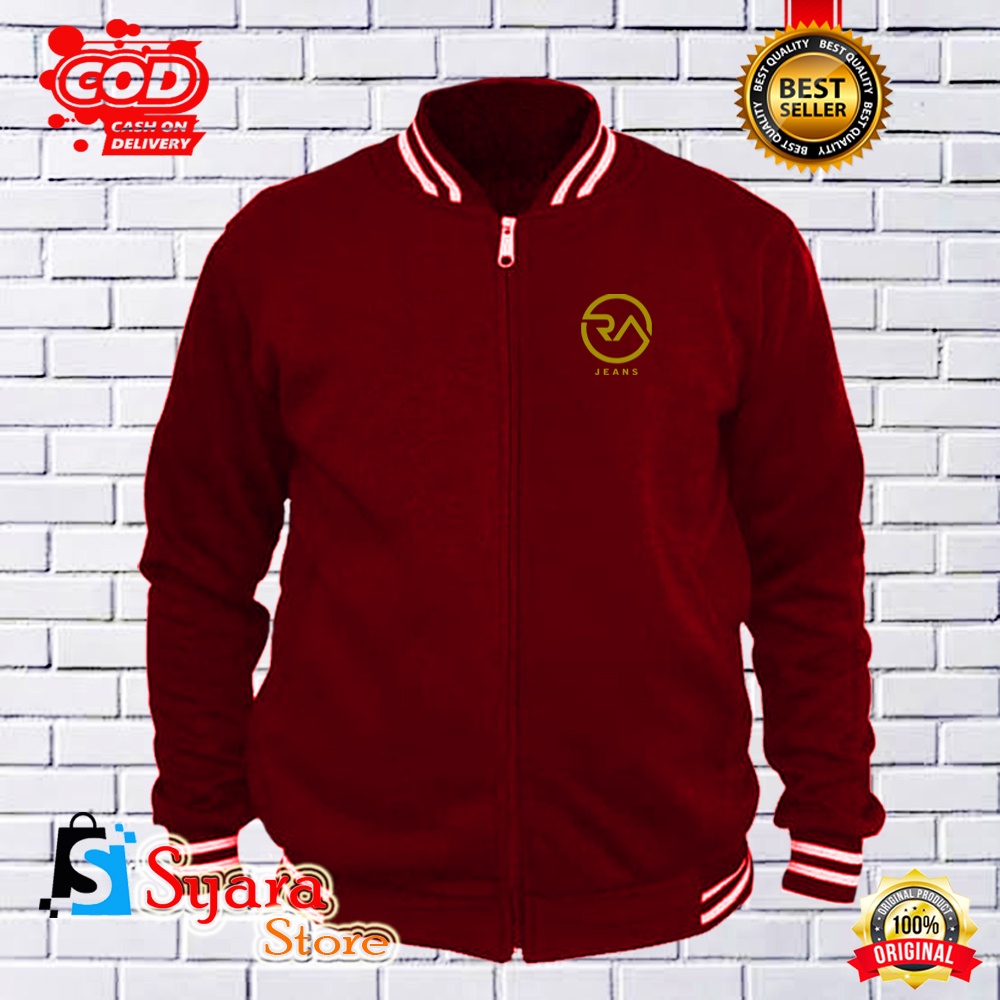 Syara Store / Jaket Varsity RA Jeans Gold/ Jaket Distro Varsity / Jaket Baseball / Jaket Distro / Ja