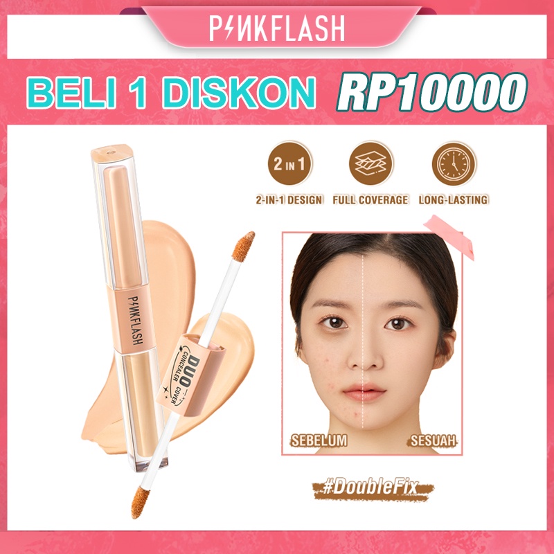 PINKFLASH 2-in-1 Dual-Shade Matte Concealer Stick Flawless Lightweight Liquid Concealer PF-F18