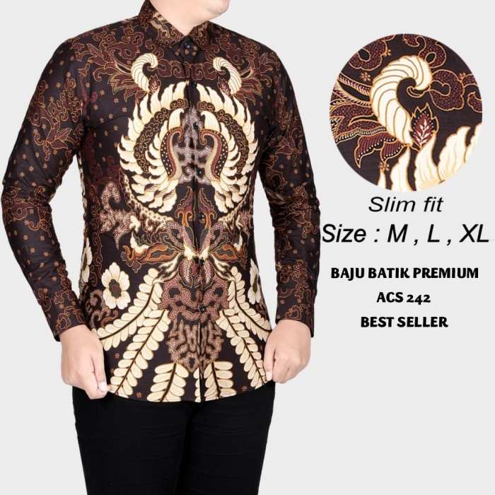 BATIK PREMIUM BAJU BATIK PRIA PREMIUM KEMEJA PRIA PREMIUM SLIM FIT ACS424 HEM REMAJA PRIA TREN AWET 