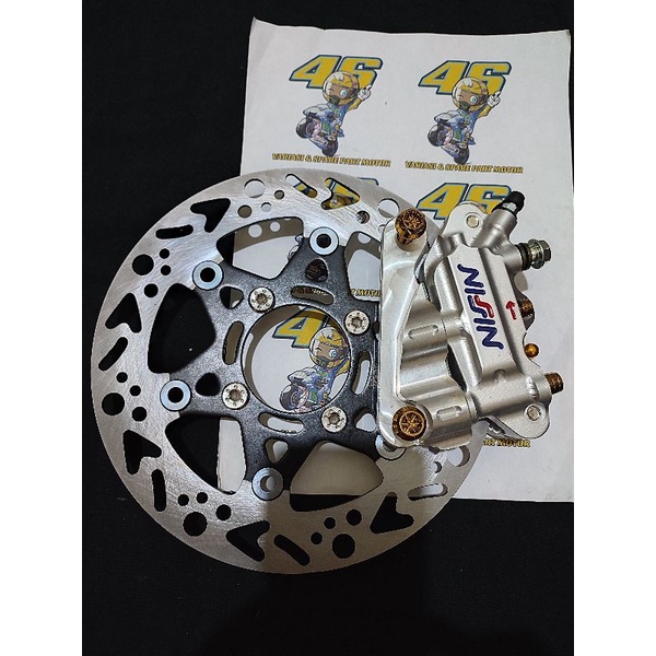 PAKET KALIPER KIRI MONOBLOK 4 PISTON HONDA METIC BEAT, SCOOPY, VARIO, SPACY