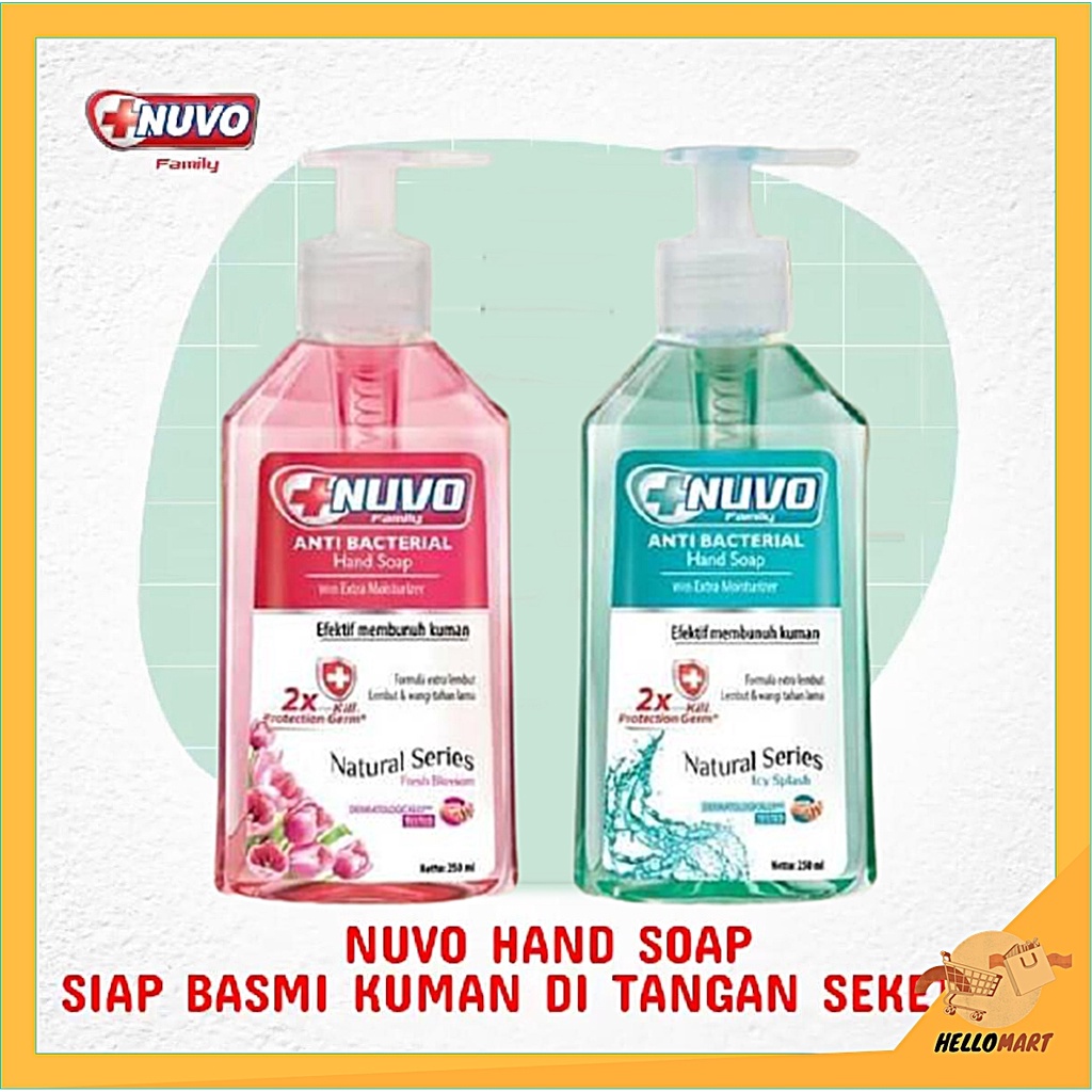 ORIGINAL Nuvo Hand Soap 250ml Botol / Nuvo Sabun Cuci Tangan Pump / HELLOMARTID