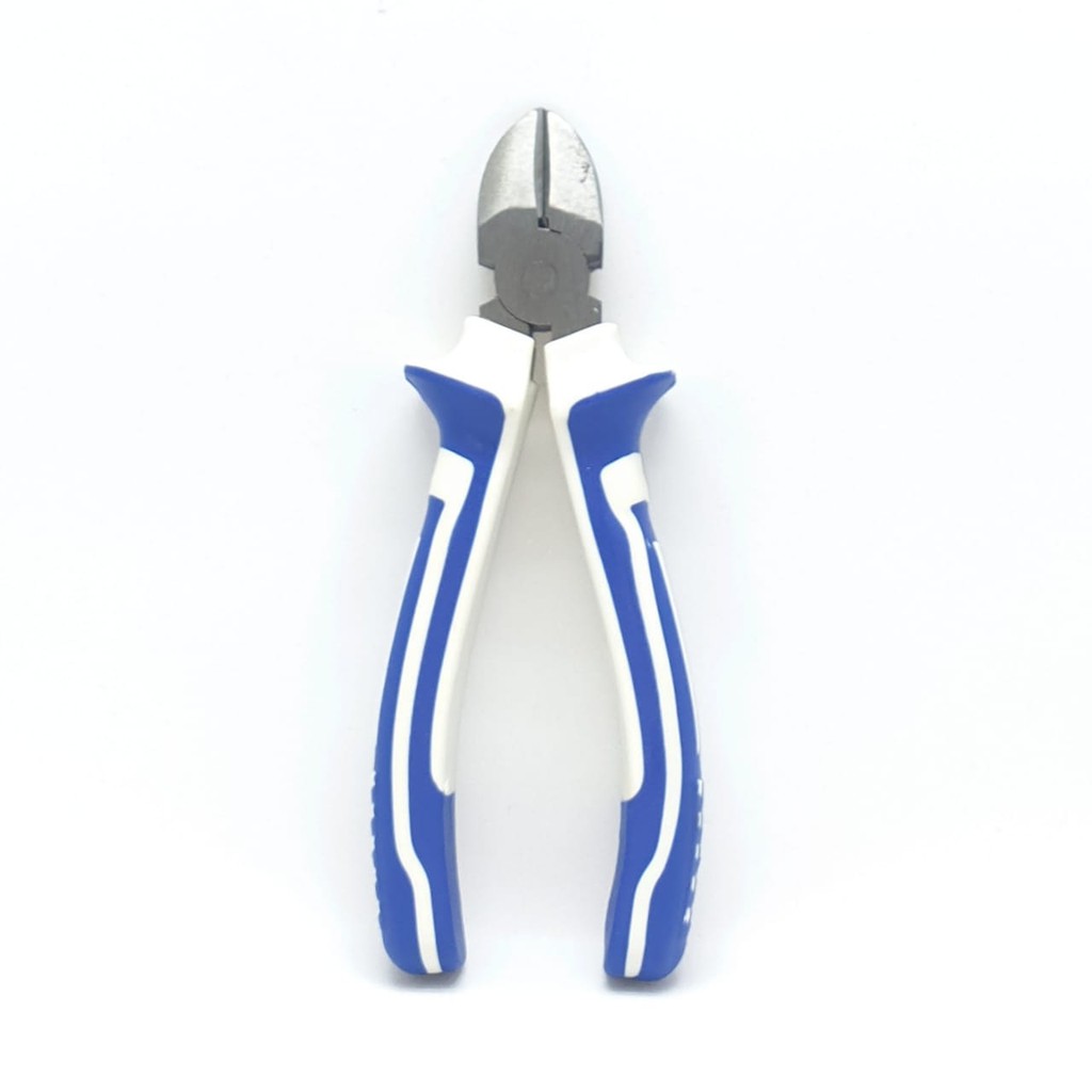 HKMS HK-502 Tang Potong Gagang Karet 6&quot; P15,5cm Warna BIRU PUTIH Kualitas Super