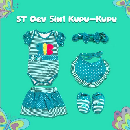 SETELAN BAYI DEVINITA 5IN1 / SET PAKAIAN BAYI DEVINITA 5IN1 MURAH/ TERLENGKAP