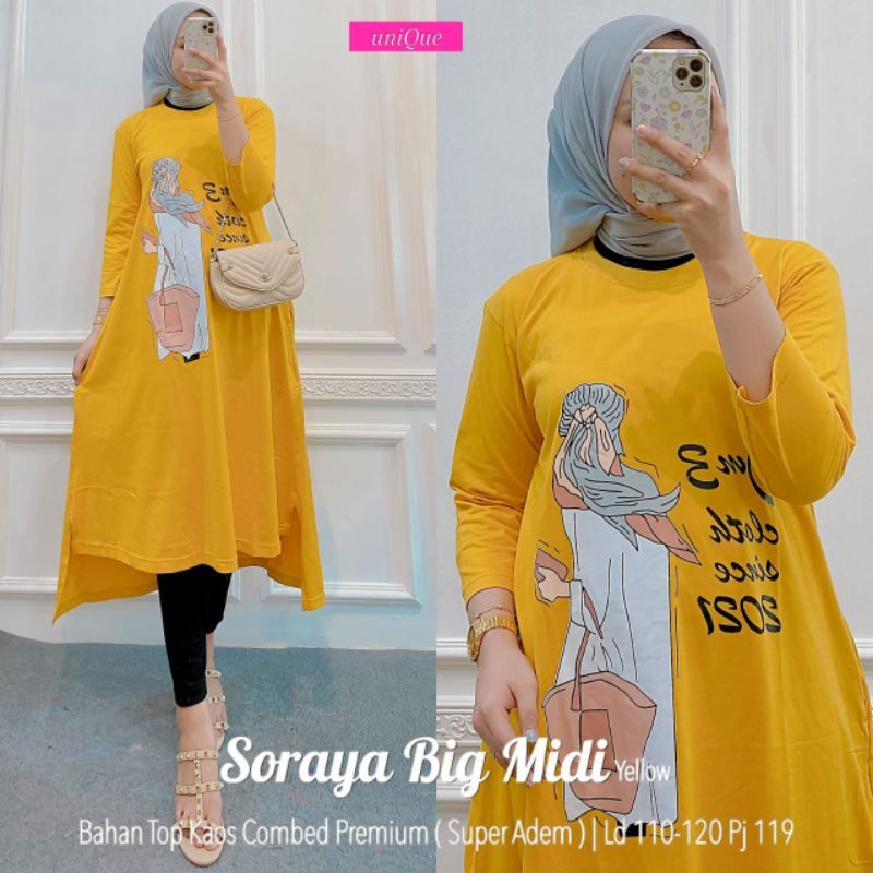 Ghania midi dress/MIDIBAHANCOMBED 24S/LONG TUNIK/MIDI DRESS POLOS MIX SABLON TERBARU 2022