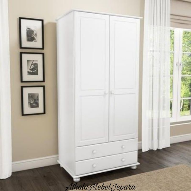 Almari pakaian kayu mahoni duco