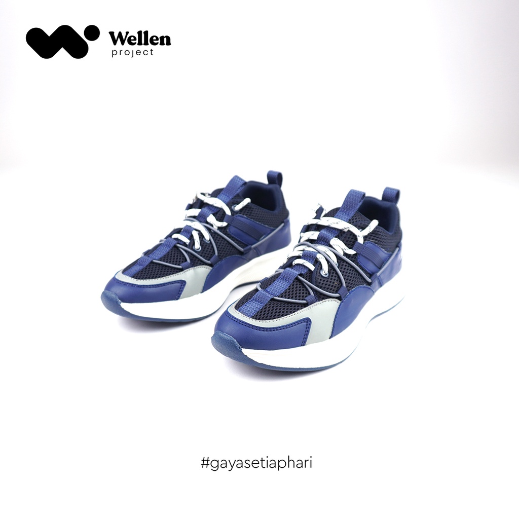 WELLEN PROJECT Sepatu Johnson Zenith Navy / Sneakers Pria Kasual Biru Dongker