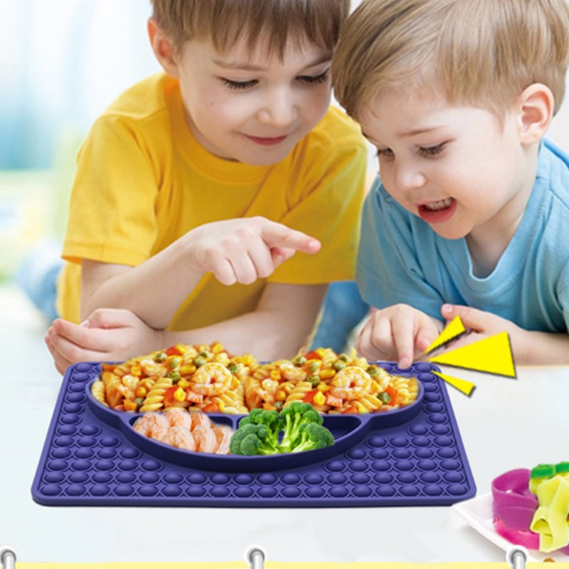 Mary Piring Makan Bayi Bahan Silikon BPA Free Dengan Fidget Popper