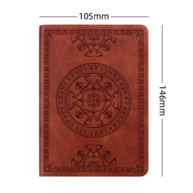 Buku Catatan Jurnal Notebook Cover Vintage Pattern PU Leather A6-HXBD7