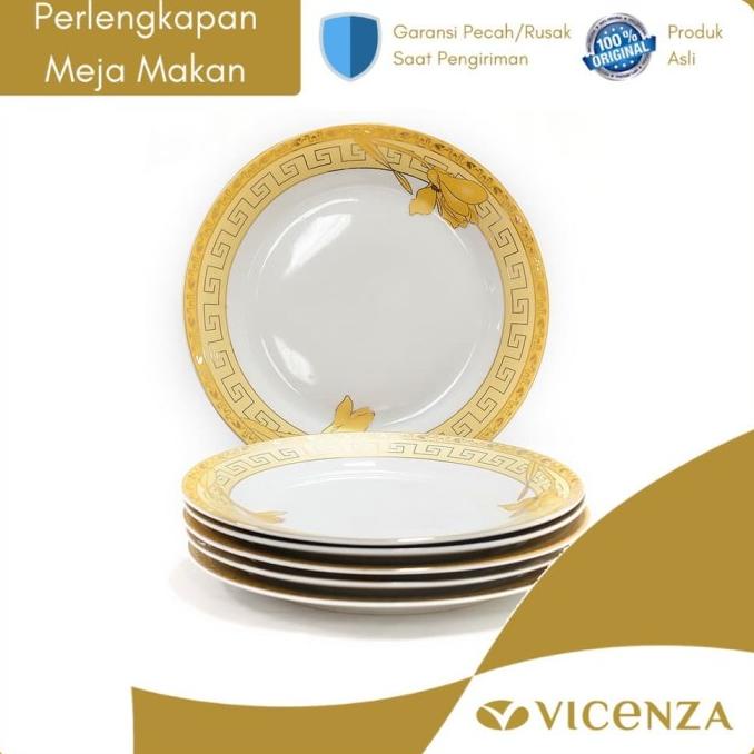 Vicenza Plate - Piring Makan 10.5" B16 (1 lusin) Motif Lily