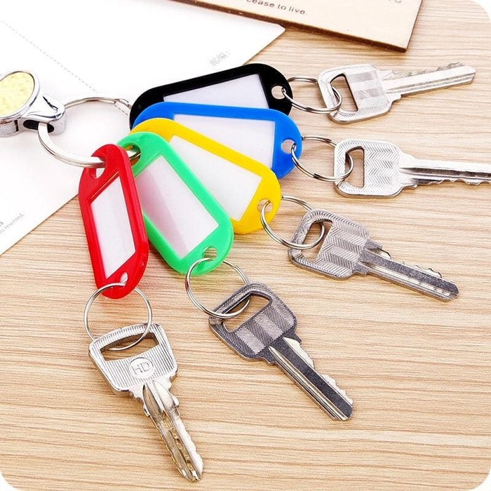 Travel Plastic Name Key Tags Luggage Label ID Card With Keyring