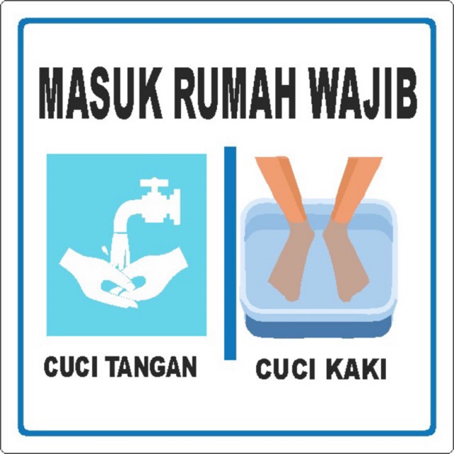 Papan Acrylic Tulisan  Masuk Rumah Wajib Cuci  Tangan  dan 