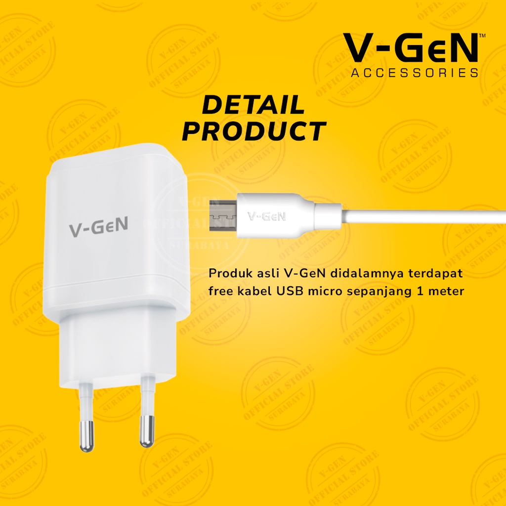 Adaptor Charger V-GeN VTC1-16 2.1A Travel Charger VGEN