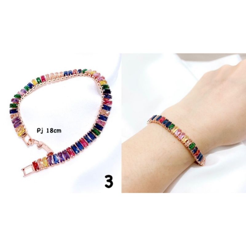 Gelang Premium Lapis emas Mirip emas asli Mata kilau Anti Karat anti alergi Premium Quality Anti karat anti alergi Gelang Zircone gelang Zircon G92