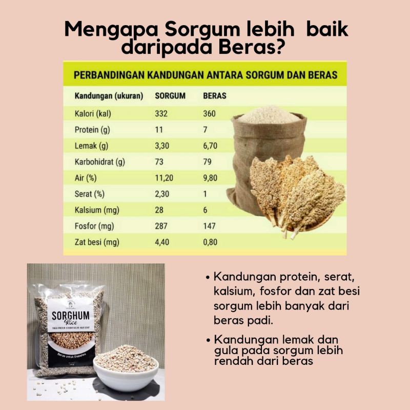 Tambiyaku - Sorghum Rice / Beras sorgum 500 gram Gluten Free