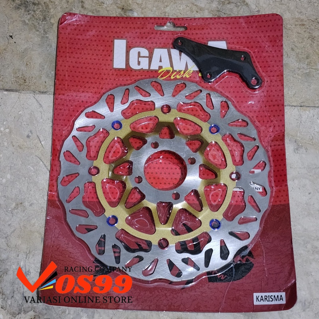 PIRINGAN CAKRAM DEPAN VARIASI GERIGI MOTOR HONDA KHARISMA &amp; SUPRA X 125 PLUS BREKET UKURAN LEBAR 300MM