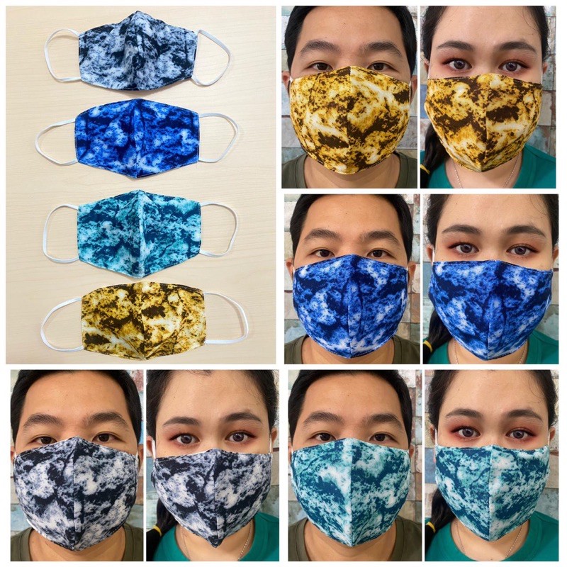  MASKER  KAIN 3ply motif  KEREN  DAN TERBARU TIE DYE Shopee 