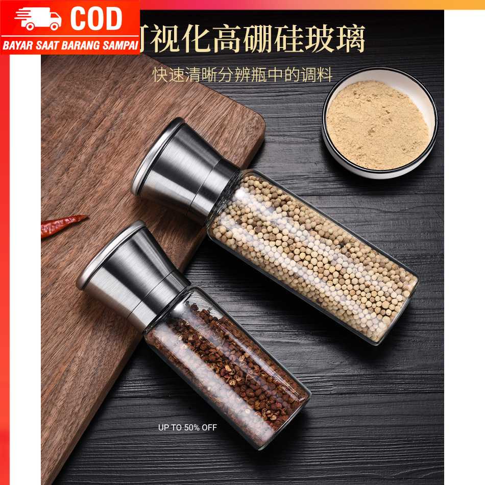 (100% BARANG ORI) Penggiling Biji Lada Manual Spice Pepper Mill Grinder - SS304