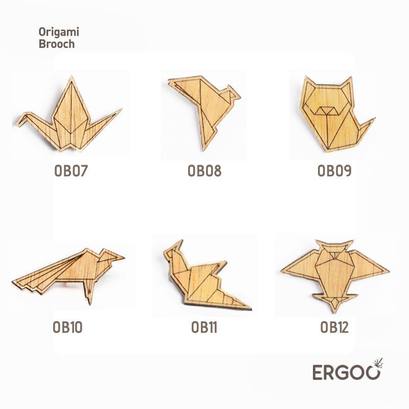 ERGOO Bros Jilbab / Pin Kayu Tema Origami