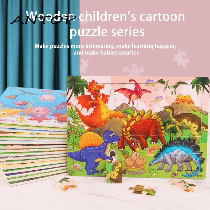 Mainan Edukasi Puzzle Pesawat Terbang Bahan Kayu Tahan Panas Untuk Anak