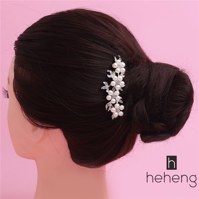 Ready Bride Hair Combs Handmade Pearl Rhinestone Hair Stick Gold