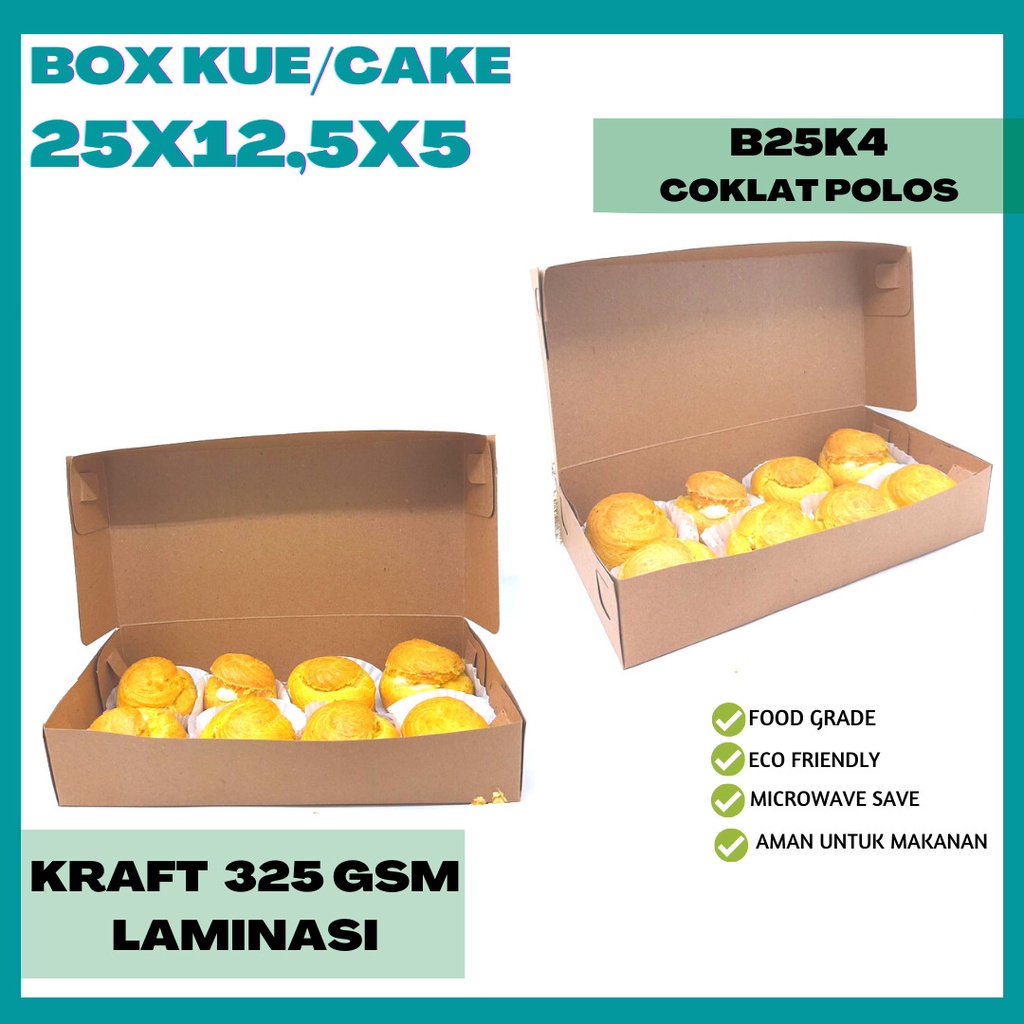Dus Brownies 25X12.5X5 Box Brownies (B25K4-Laminasi)