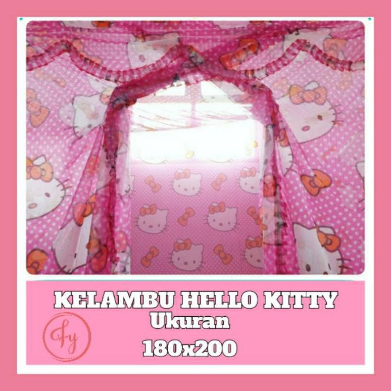 KELAMBU HELLO KITTY JUMBO 180X200 TERLARISS...,,,,,