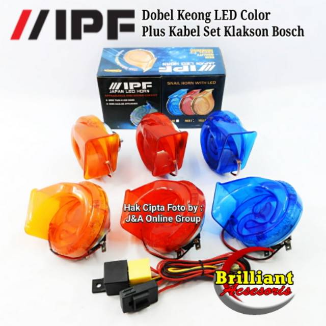 Klakson Dobel Keong - IPF - Color plus LED - 12v - Klakson Jaman Milenial