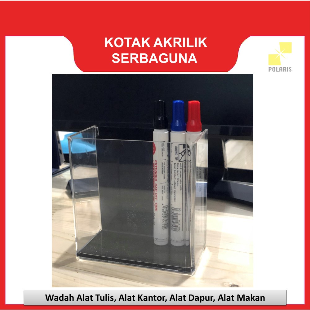 KOTAK AKRILIK-BOX AKRILIK-BOX ACRYLIC SERBAGUNA-KOTAK ALAT TULIS-WADAH ALAT KANTOR-WADAH ALAT DAPUR-WADAH ALAT MAKAN 126512