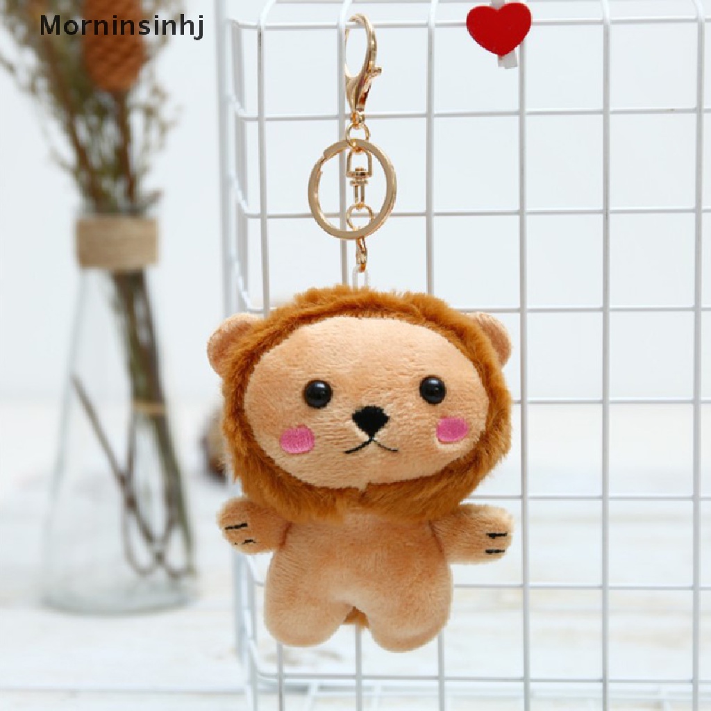 Mornin 1PC Lovely Lion Plush Keychain Mainan Animal Stuffed Boneka Binatang Lembut Mewah Lion id