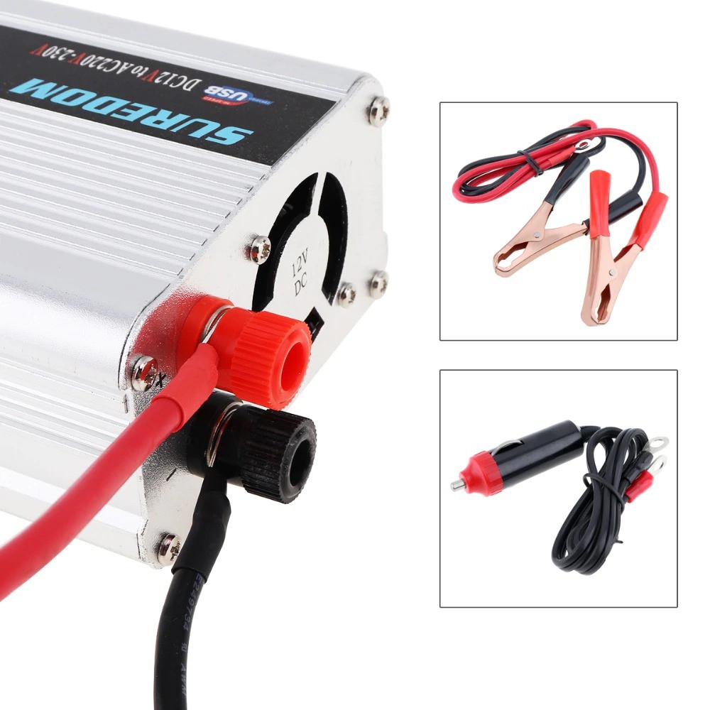 Power Inverter Pengubah Arus Listrik DC to AC 1000W Bisa Untuk Laptop TV Kipas Angin Cas HP Dll