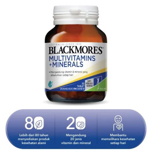 Blackmores MULTIVITAMINS + MINERALS 30 / 60 / 120 TABLET BPOM Kalbe Multi Vitamin Multivitamin Antioksidan ORI !!