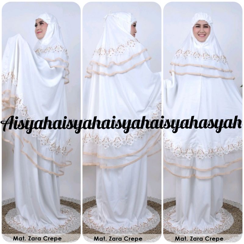 BISA CODMUKENA PREMIUM MEWAH PRADA BAHAN ZARRA CREEP RENDA TILLE TERBARU