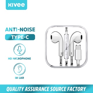 KIVEE headset gaming type c Earphone musik In ear Mikrofon Generasi baru teknologi IC digital