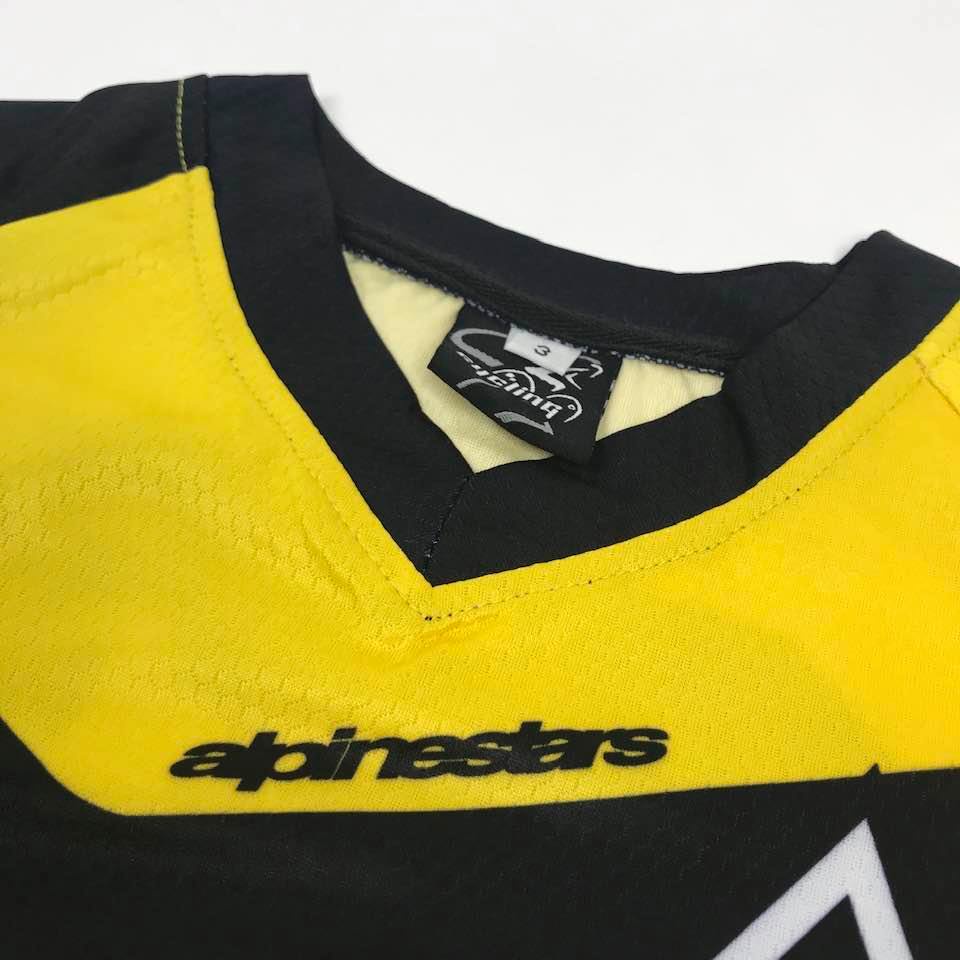 Jersey Sepeda Anak Boy Kids Motif Printing Alpinestar JAA Yellow Black