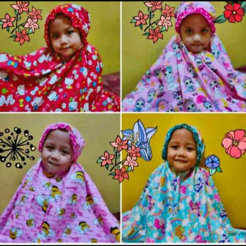 Mukena SETELAN anak karakter 7-8 thn